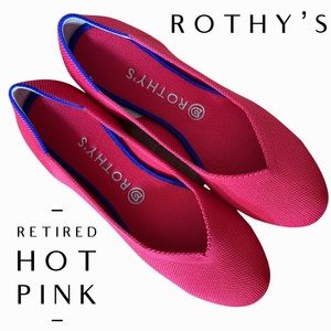 Rothy’s HOT PINK round toe flats RETIRED! Size 9